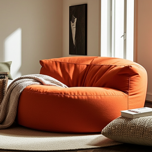 Wagrex - Velvet Bean Bag Loveseat Soft Fabric